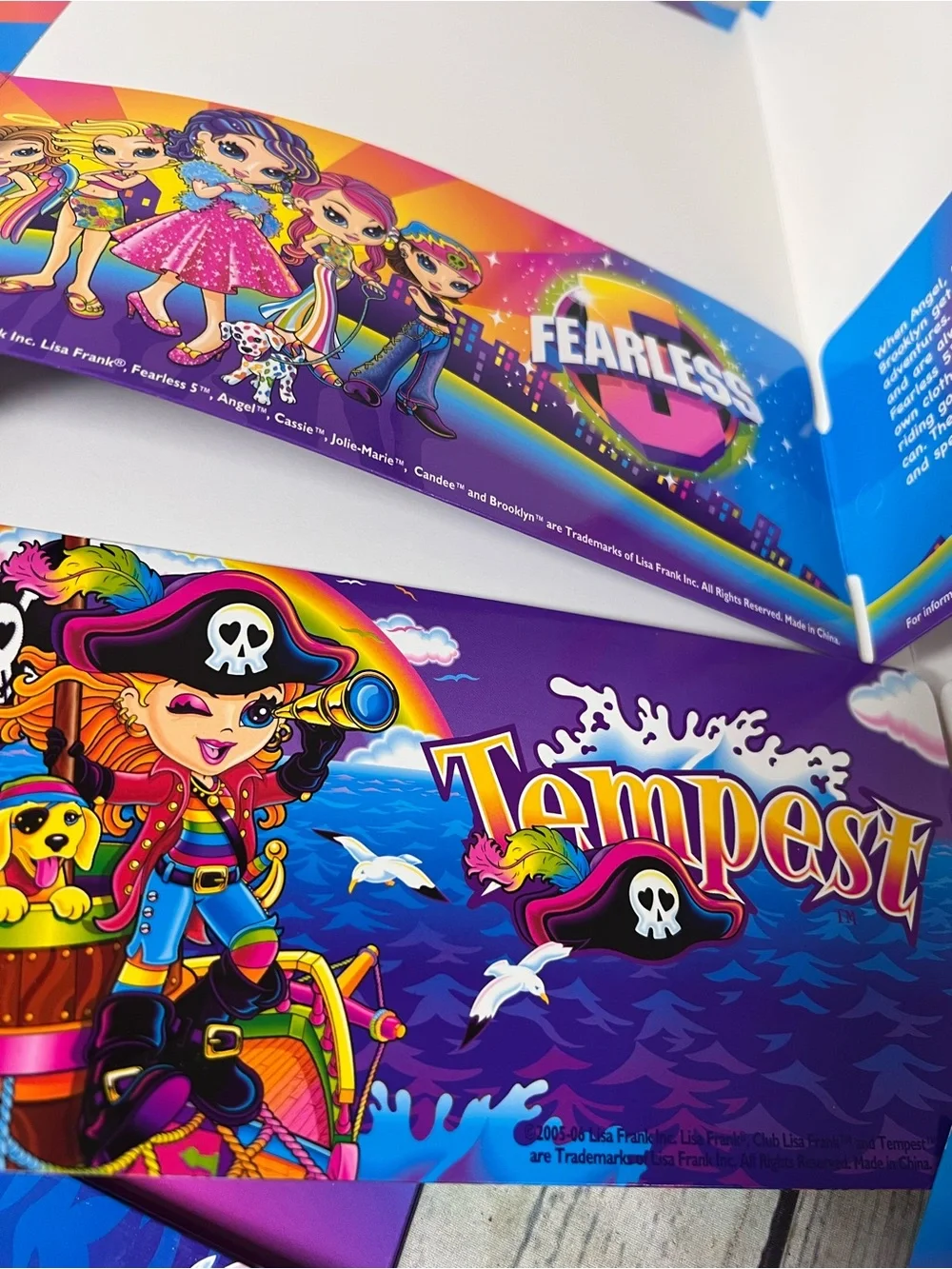 Vintage Club Lisa Frank Tempest & Fearless 5  Two Folders Pirate Puppy 2005 Y2K
